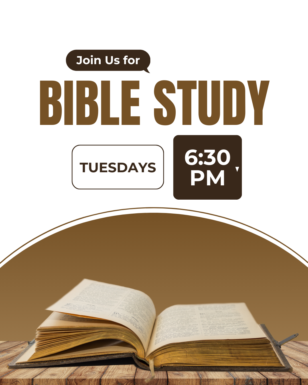 Brown and White Simple Bible Study Instagram Post 1