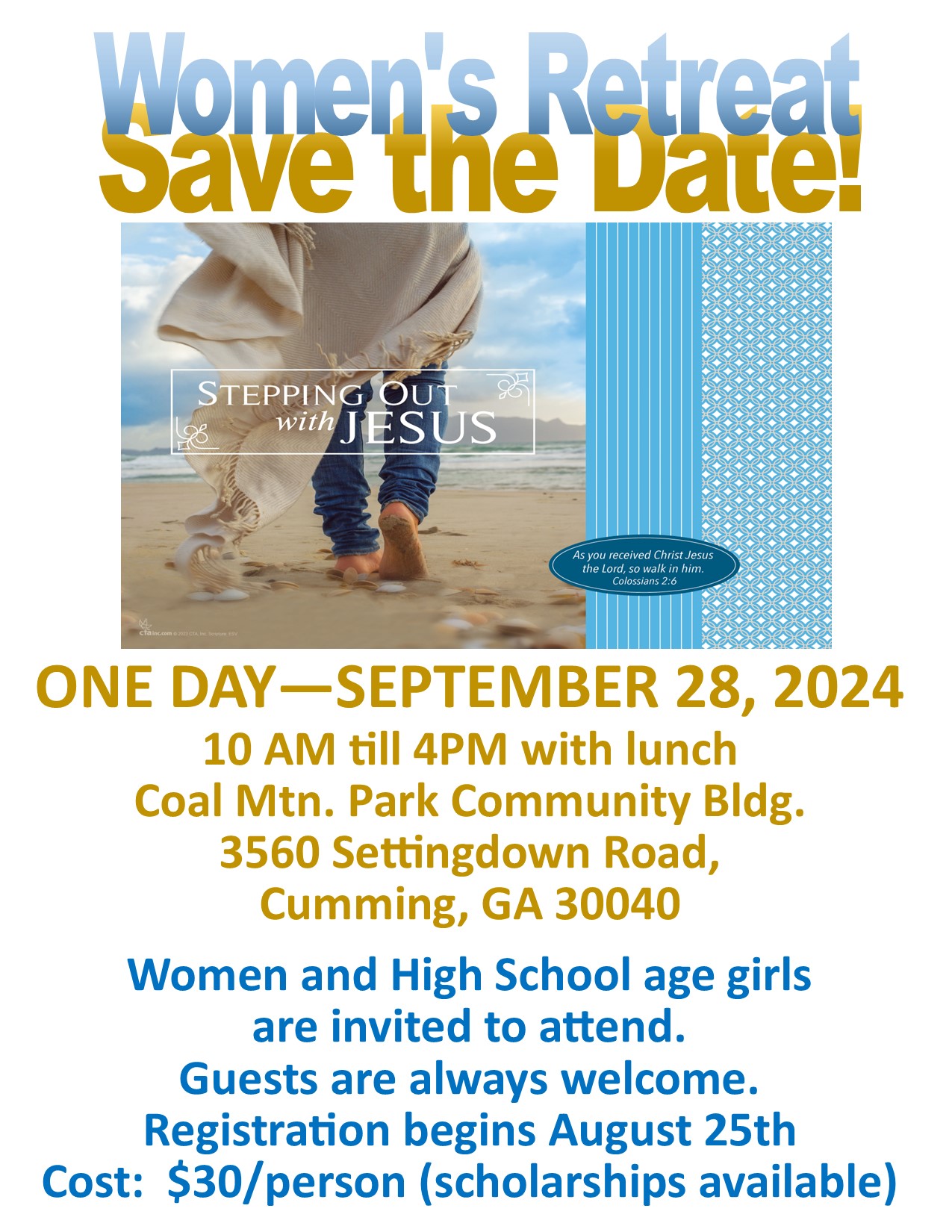 Women Retreat Save the date flyer